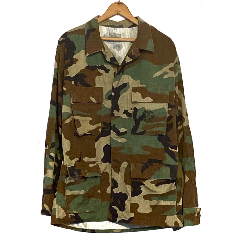 Vintage US Military Army Woodland Camouflage Combat Hot Weather Coat Jacket 1996